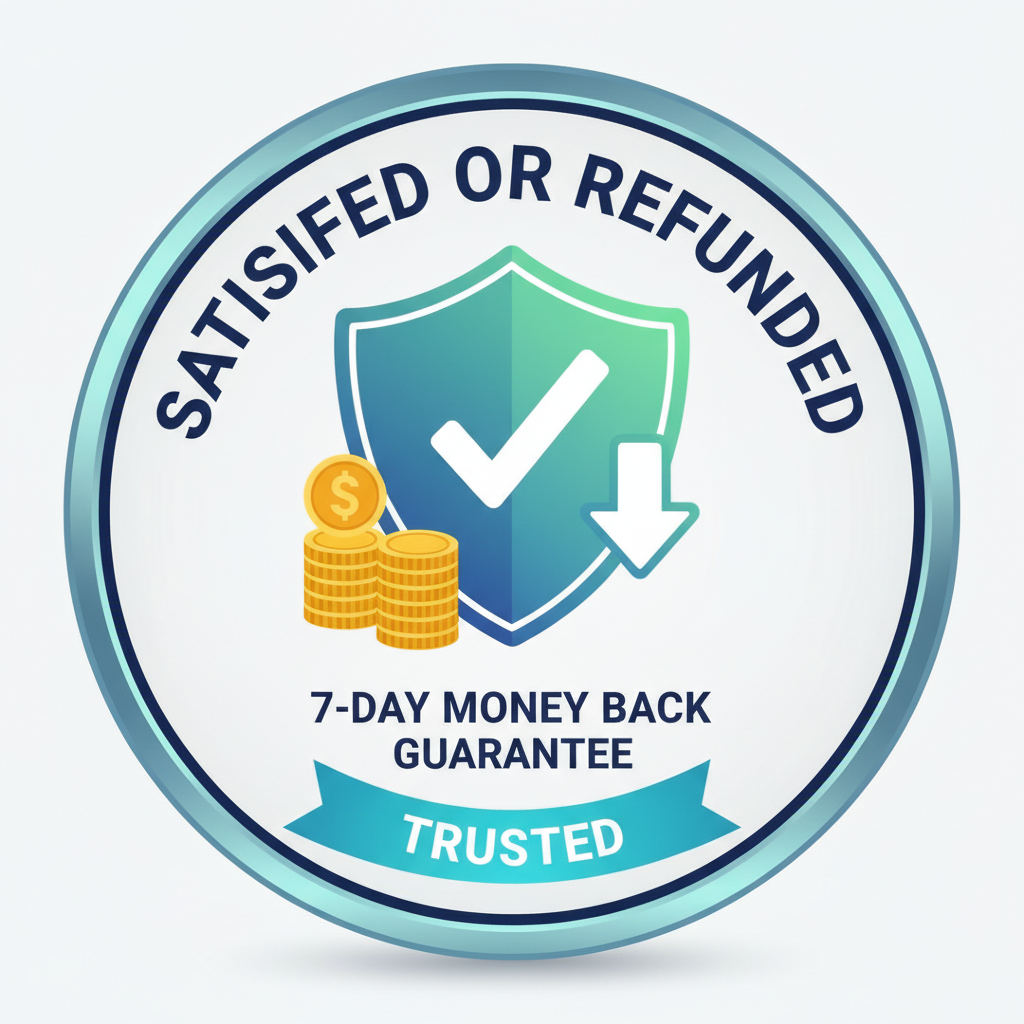 Satisfied or Refunded

We offer a 7-day money back guarantee to our customers after receiving the items if the item is damaged